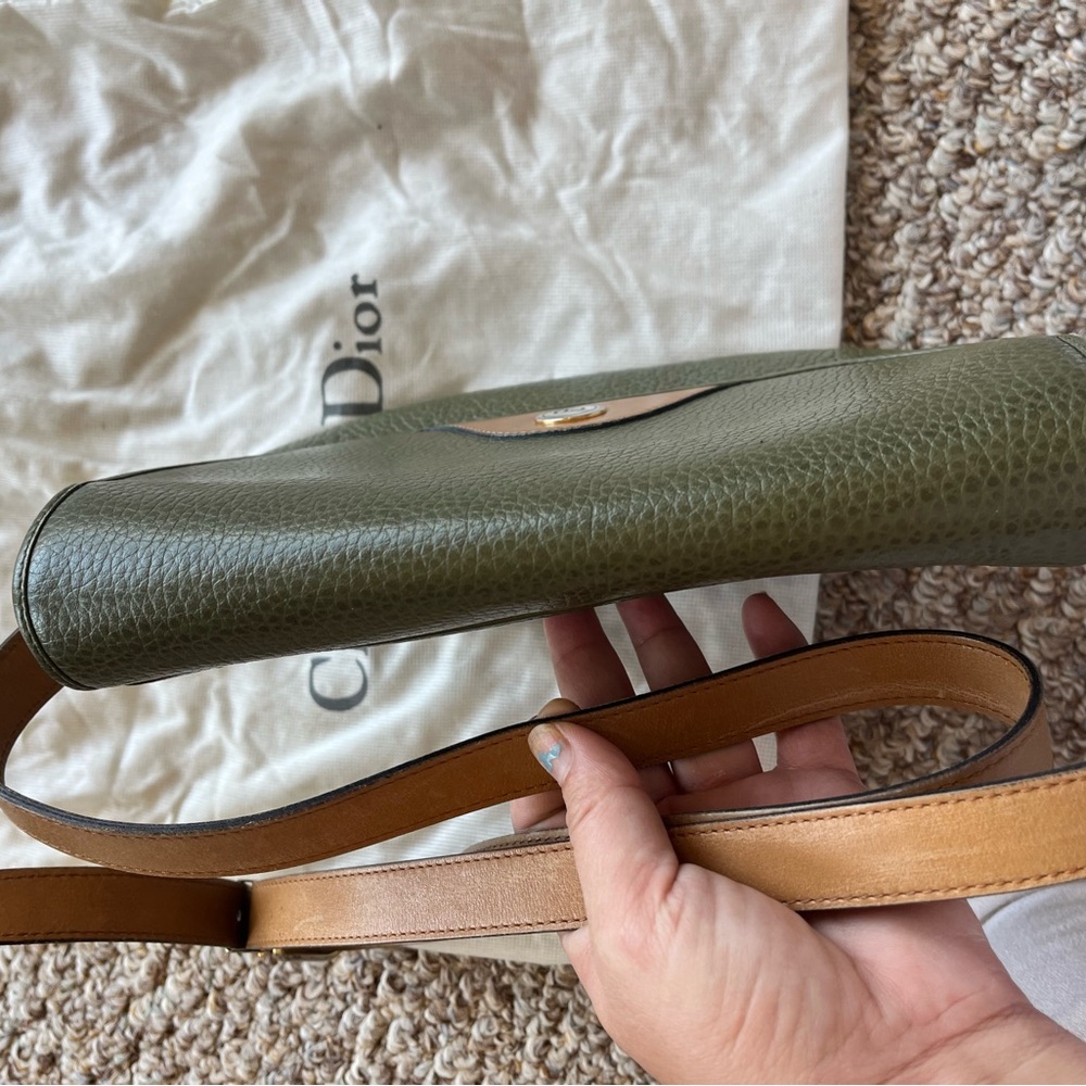 Dior Olive and Tan Leather Crossbody Bag vintage - Picture 9 of 11
